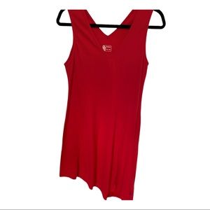 Vernis Sleeveless Asymmetrical Red Dress